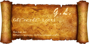 Göncző Lotti névjegykártya